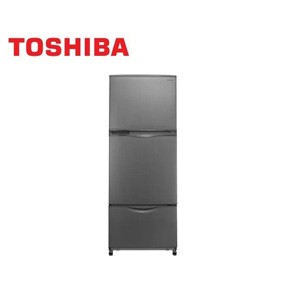 Toshiba refrigerator, 351 liters, 3 doors, silver